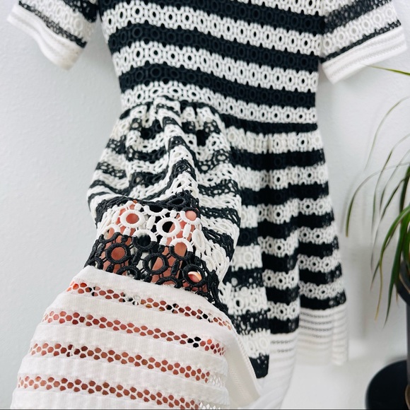 ALEXIS midi dress black white laced T-shirt dress bouffant prom formal casual - Picture 6 of 16